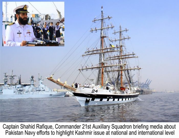 PAKISTAN NAVY Tall Ship PNS RAHNAWARD Conducts Cruise to Promote Kashmir Cause at International Level