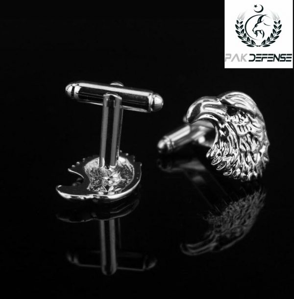 PAKISTAN Silver Eagle 3D Cufflinks PAKDEFENSE