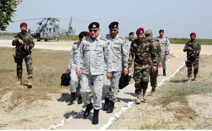 CNS Admiral Abbasi Visited Forward Posts, Command Centers And Creeks Area During SEASPARK-20 Exercise