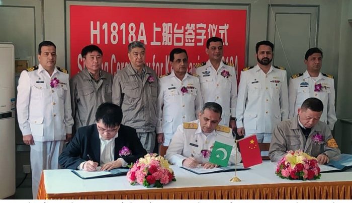 PAKISTANI and CHINESE Officials in Keel Laying Ceremony of Type 054 AP Frigate for PAKISTAN NAVY