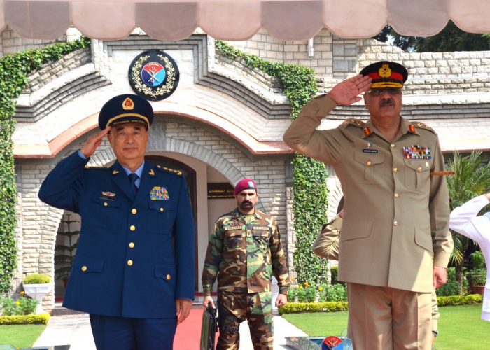 PLA WESTERN THEATRE COMMANDER GENERAL XU QILIANG WITH CJCSC GENERAL ZUBAIR MEHMOOD HAYAT