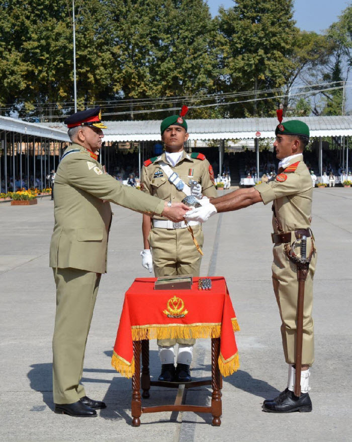 COAS General Qamar Javed Bajwa distributing Prizes among participants of PMA Passing Out Parade