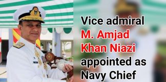 Vice Admiral Amjad Khan Niazi Appointed As New CNS