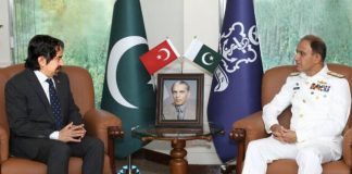 Ambassador Of Brotherly Country TURKEY H.E Ihsan Mustafa Yurdakul Calls On CHIEF OF NAVAL STAFF Admiral Amjad Khan Niazi At NAVAL HQ ISLAMABAD