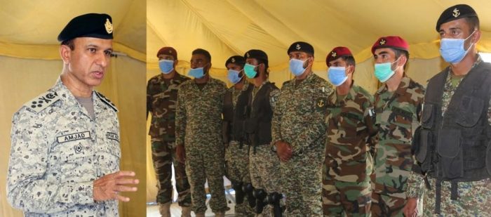 CNS Admiral Amjad Khan Niazi interacting with Troops During Visit to Creeks Area