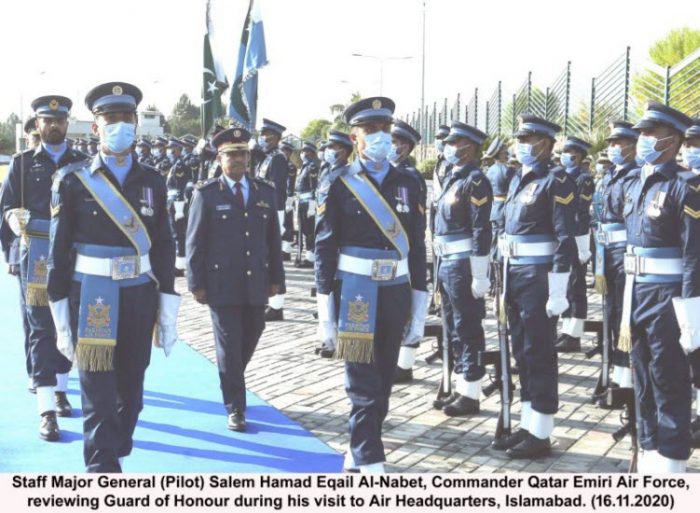 Commander Qatar Air Force Inspecting Guard of Honor