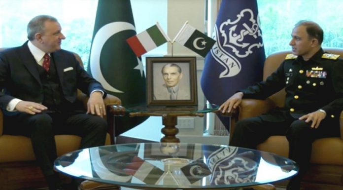 Italian Ambassador To PAKISTAN H.E Mr. Andreas Ferrarese Calls On CNS Admiral Amjad Khan Niazi At NAVAL HQ Islamabad