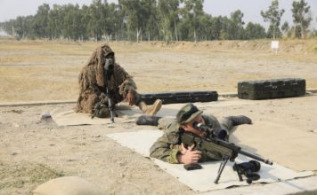 PAKISTAN ARMY SSG Spotter and Russian Federation Spetsnaz Shooter During Sniper Exercise At DRUZHBA 2020