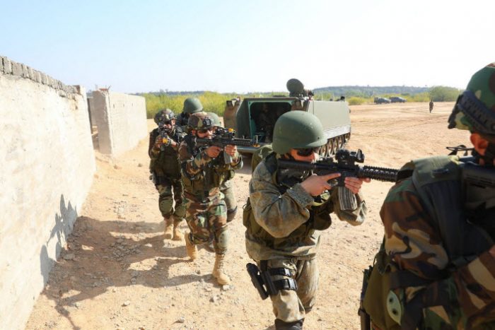 PAKISTAN ARMY SSG and Russian Federation Spetsnaz Soldiers began Assault during the Mockup Hostage Rescue Exercise During DRUZHBA-V 2020 Exercise
