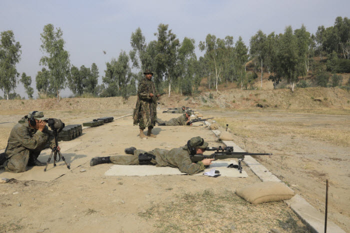 Russian Armed Forces Spetsnaz Soldiers Busy practicing Sniper Shots During DRUZHBA 2020 Exercise