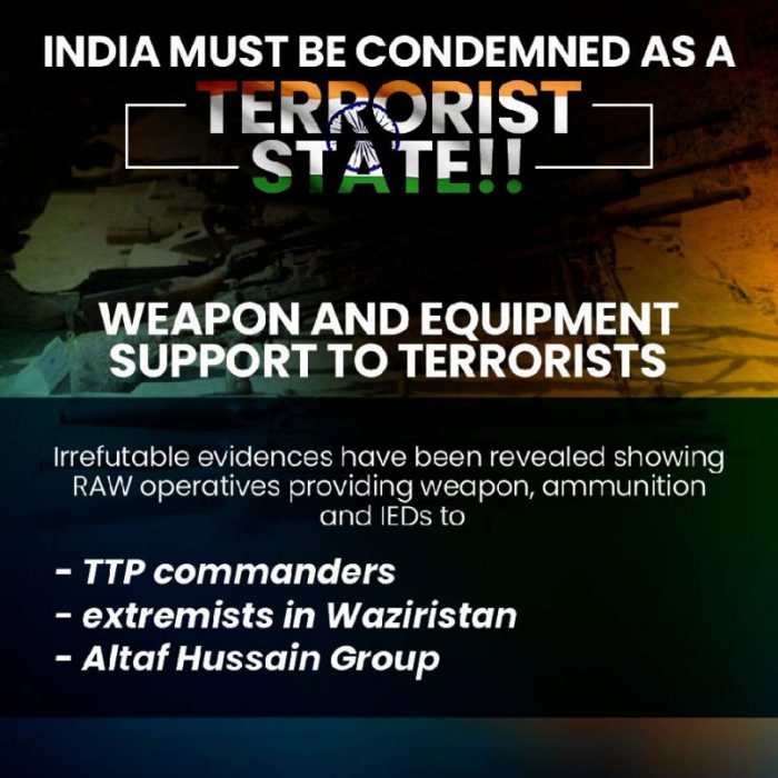 indian state sponsored terrorism in PAKISTAN