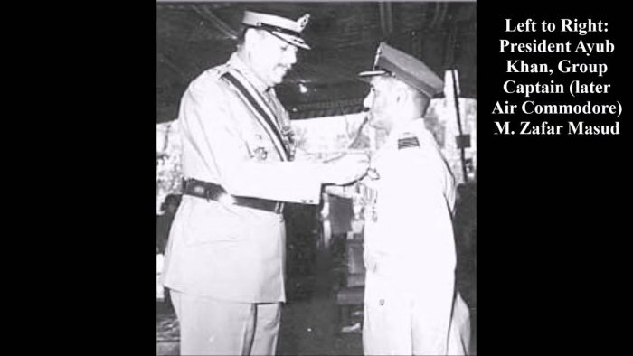 Air Commodore Zafar Masud Receiving Gallantry Medal From President General Ayub Khan