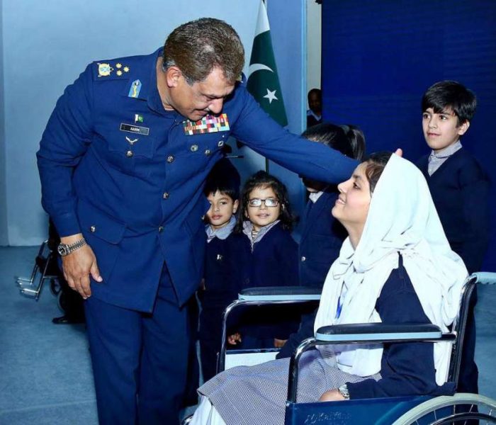 Vice Air Chief Air Marshal Aasim Azheer Interacting with Physcially Challenged Kids
