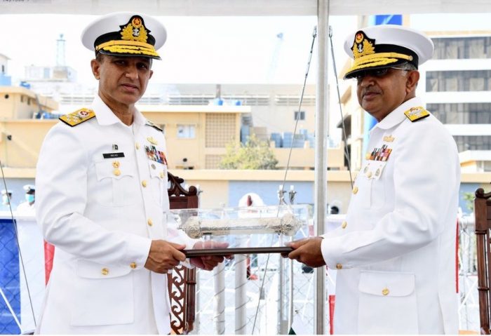 CNS Admiral Amjad Khan Naizi during Commissioning Ceremony of PNS TABUK