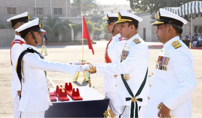 CNS Admiral Amjad Khan Niazi gave away Prizes during the Passing out Parade of 114th Midshipmen of PAKISTAN NAVY