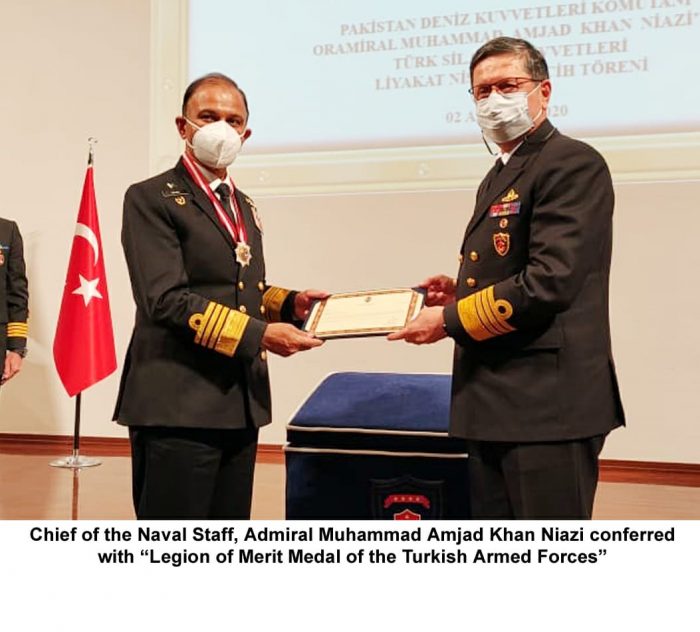 CNS Admiral Amjad Khan Niazi Decorated With Coveted Legion of the Merit of the TURKISH ARMED FORCES Medal