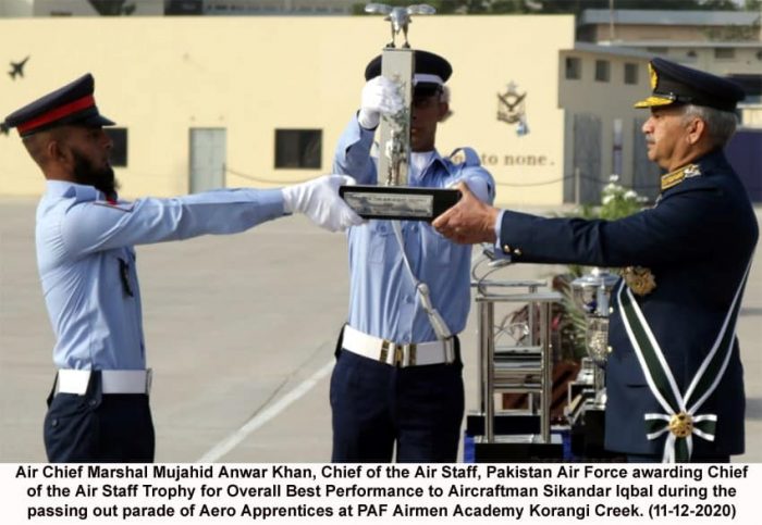 First Passing Out Parade after the Foundation of Airmen Academy held at PAF Base Korangi Creek