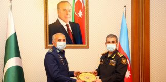 CAS Air Marshal Mujahid Anwar Khan Calls On AZERBAIJAN Defense Minister Colonel General Zakir Hasanov In Baku