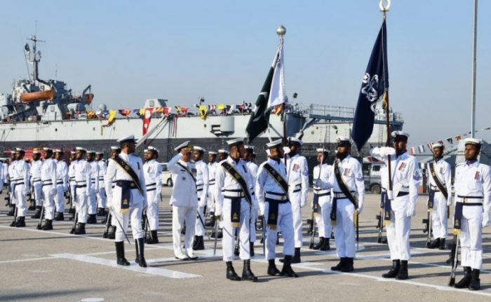 CNS Admiral Amjad Khan Niazi during PAKISTAN NAVY Annual Efficiency Competition Parade & Award Ceremony