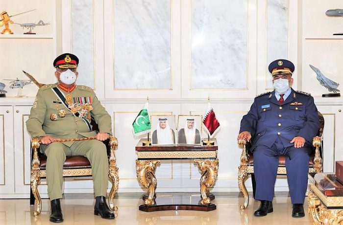 COAS General Bajwa held one on one important meeting with Chief of Staff Qatar Armed Forces Lieutenant General (Pilot) Ghanim Bin Shaheen Al-Ghanim