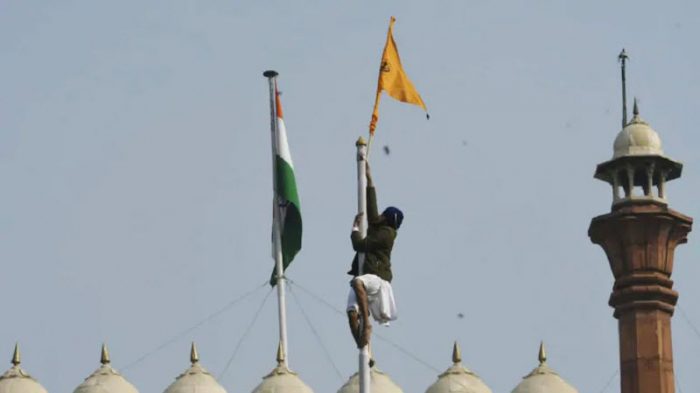 Flag of Khalistan in new delhi