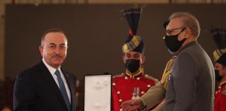 TURKISH Foreign Minister Awarded Coveted Hilal-i-PAKISTAN Award During Visit to PAKISTAN