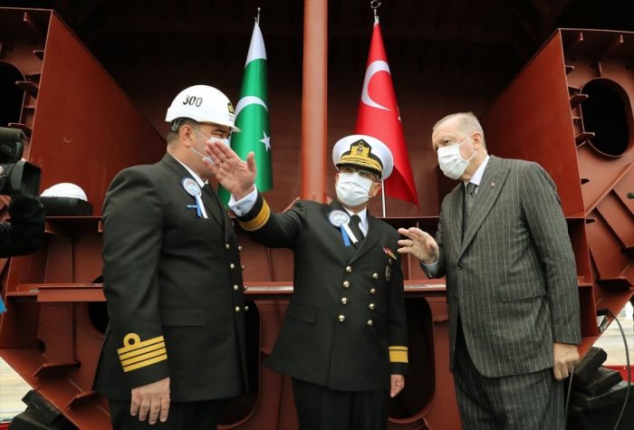 TURKISH President during launching of Istanbul Class Warship for TURKISH NAVY