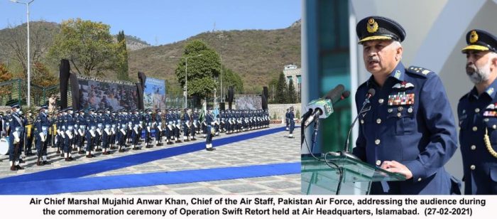 CAS Air Chief Marshal Inspecting Guard of Honor during the 2nd Anniversary of Operation Swift Retort