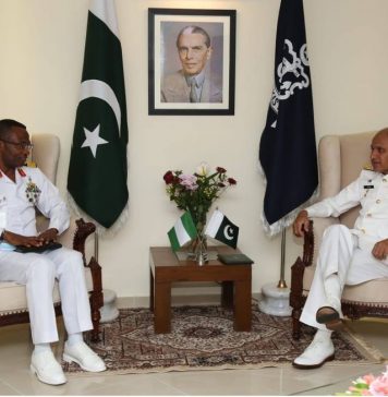 CNS Admiral Amjad Khan Niazi Meets With Deputy Hydrographer of Brotherly Nigerian Navy Commodore Sunday Daniel