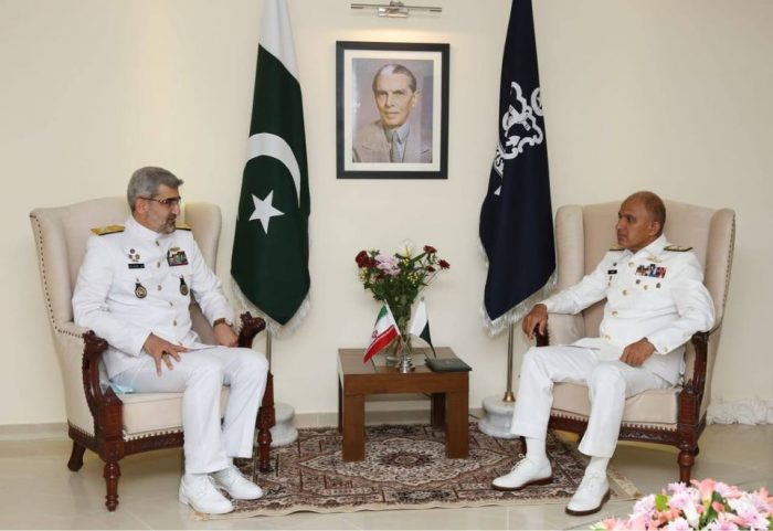 CNS Admiral Amjad Khan Niazi meets With Southern Fleet Commander of Iran Commodore Arya Shafaqat