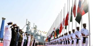 Flag Hoisting Ceremony Of 7th Multinational Naval Exercise AMAN-21 Held At PAKISTAN NAVY Dockyard Karachi