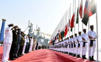 Flag Hoisting Ceremony Of 7th Multinational Naval Exercise AMAN-21 Held At PAKISTAN NAVY Dockyard Karachi