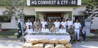 PAKISTAN NAVY And Anti-Narcotics Forces Seize 700 KG Drugs Over Rs. 2.2 Billion In A Joint Operation Near Pishukan Coast In Balochistan