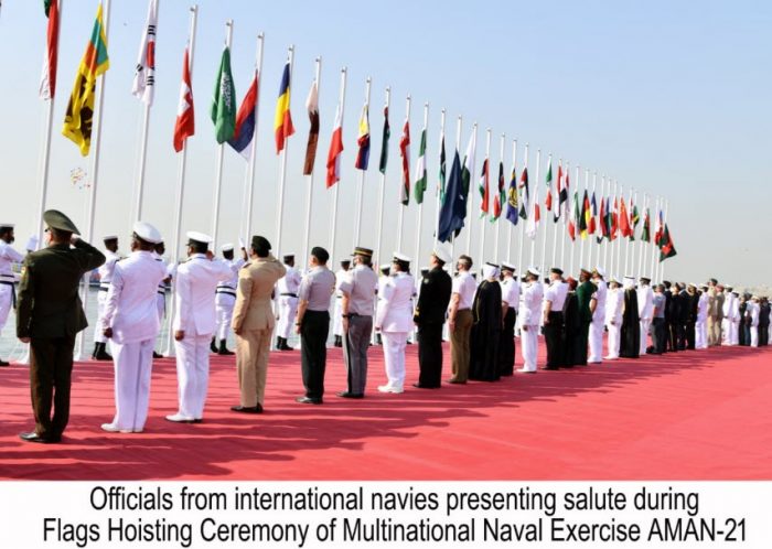 Participating Countries in AMAN-2021 Flag Hoisting Ceremony