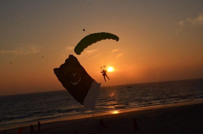 Sacred PAKISTANI Flag during ongoing AMAN-21 Naval Drills