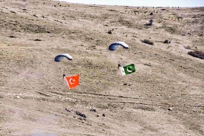Special Operation Forces with Sacred Flags of PAKISTAN and TURKEY During ATATURK-2021 Exercise