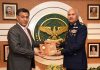 CAS Air Chief Marshal Mujahid Anwar Khan Pays Farewell Call On DG ISI Lieutenant General Faiz Hamid At ISI HQ Islamabad