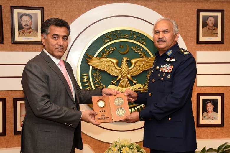 CAS Air Chief Marshal Mujahid Anwar Khan Pays Farewell Call On DG ISI Lieutenant General Faiz Hamid At ISI HQ Islamabad