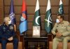 CHIEF OF AIR STAFF Air Chief Marshal Mujahid Anwar Khan Pays Farewell Call On CJCSC General Nadeem Raza At Joint Staff HQ Rawalpindi