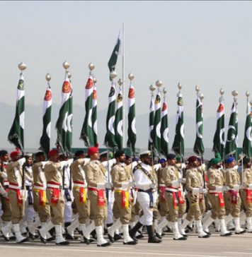Contingent of PAKISTAN ARMED FORCES during PAKISTAN DAY Parade 2021
