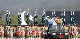 Contingent of TRI-ARMED FORCES OF PAKISTAN during PAKISTAN DAR Parade 2021