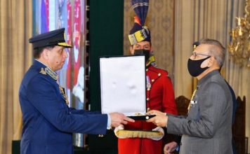New CAS Air Chief Marshal Zaheer Ahmad Babar Confers With Nishan-e-Imtiaz (Military) At Special Investiture Ceremony In Islamabad