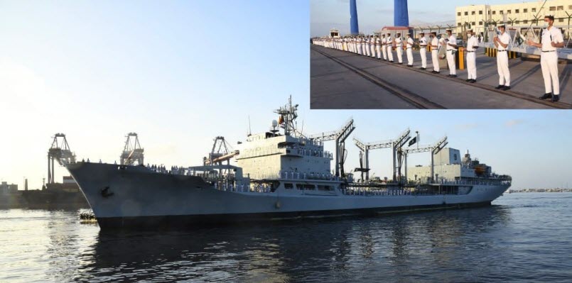 PNS NASR arrived at Karachi after successfully completing the HADR Missions to African Countries,