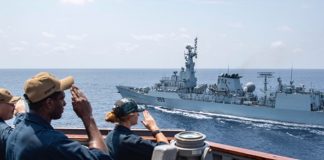 PAKISTAN NAVY Warship PNS SAIF Participates In CHINOOK ARCHER Exercise With Canadian And US Navies As Part Of CTF-150