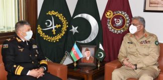 Commander AZERBAIJAN Naval Forces Held One On One Important Meeting With COAS General Qamar Javed Bajwa At GHQ Rawalpindi
