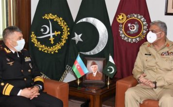 Commander AZERBAIJAN Naval Forces Held One On One Important Meeting With COAS General Qamar Javed Bajwa At GHQ Rawalpindi
