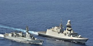 PAKISTAN NAVY Ship PNS SAIF Conduct Passage Exercise (PASSEX) With Italian Navy Ship ITS CARABINIERE In Gulf Of Aden