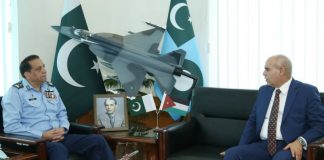 Ambassador Of Jordan H.E Ibrahim Al Madani called on CAS Air Chief Marshal Zaheer Ahmad Babar At AIR HQ Islamabad