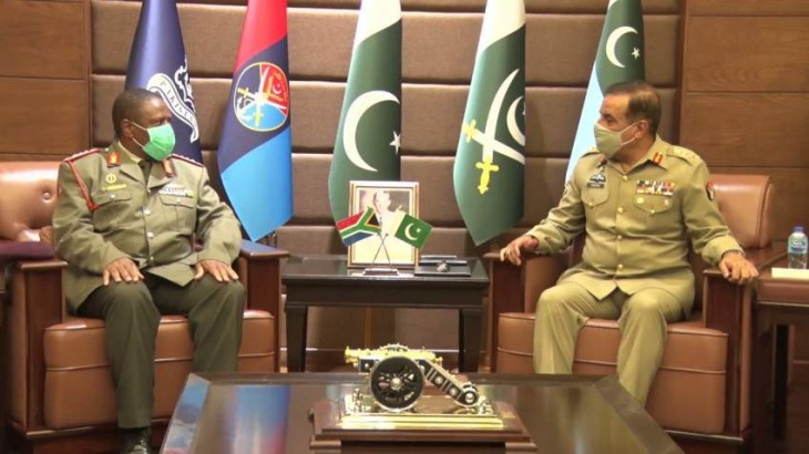 Chief of South African National Defense Force General Rudzani Maphwanya Held One On One Important Meeting With CJCSC General Nadeem Raza At Joint Staff HQ Rawalpindi