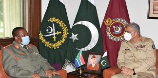 Chief of South African National Defense Forces Held One On One Important Meeting With COAS General Qamar Javed Bajwa At GHQ Rawalpindi